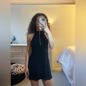 sleeveless zip mini dress
